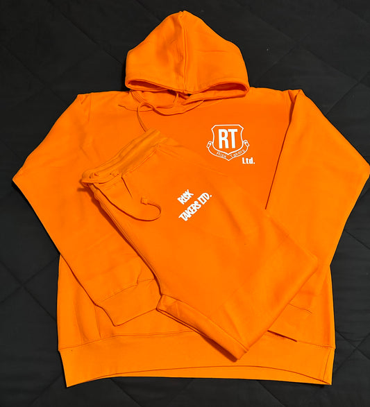 Orange With White RT Unisex Hoodie Sweatsuit