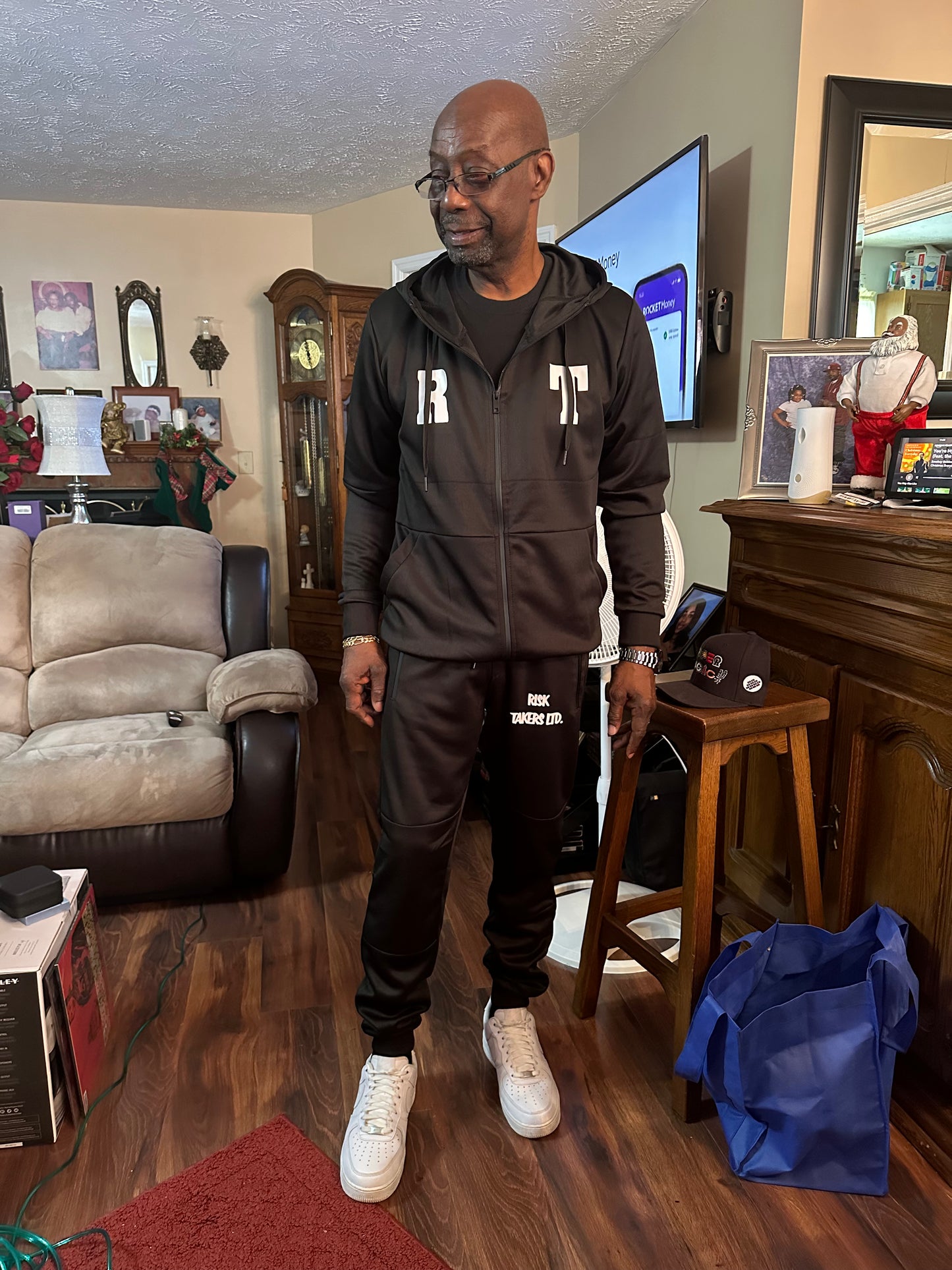 Black With White Unisex RT Track Suit