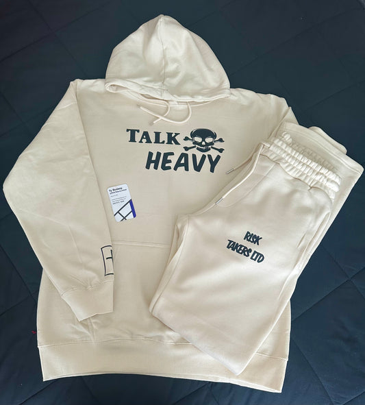 Cream RT Unisex TALK HEAVY Stacked Sweatsuit