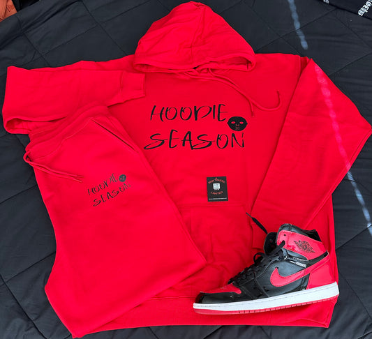 Fire Red n Black Unisex “Hoodie Season” Sweatsuit