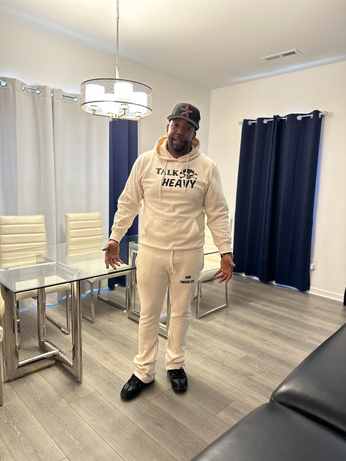 Cream RT Unisex TALK HEAVY Stacked Sweatsuit