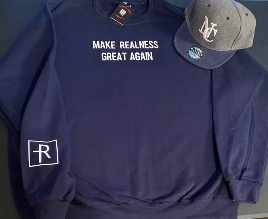 Navy Blue With White MRGA Crewneck