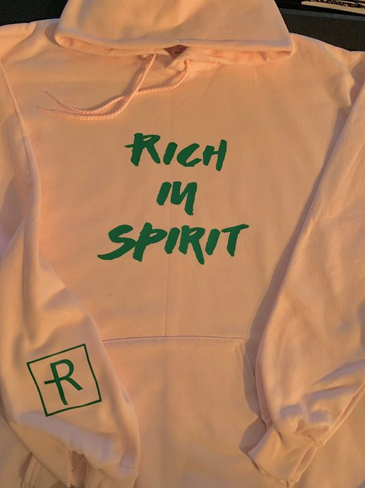 Pink With Green Rich In Spirit Hoodie