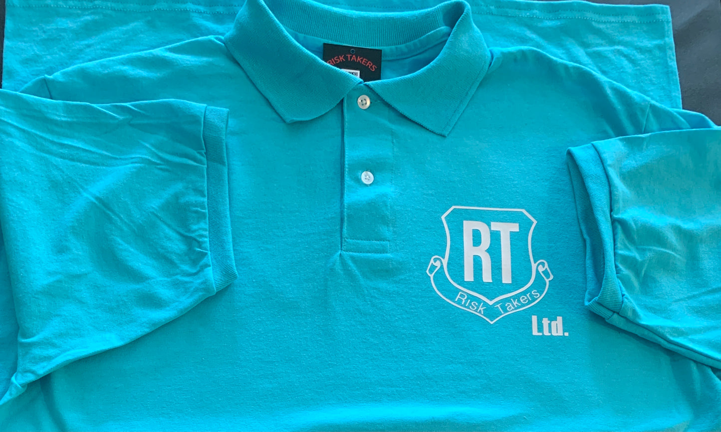 Teal With White RT Basic Unisex Polo