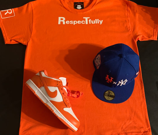Orange With White RespecTfully Unisex Tee