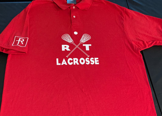 Red And White Unisex RT Lacrosse Polo