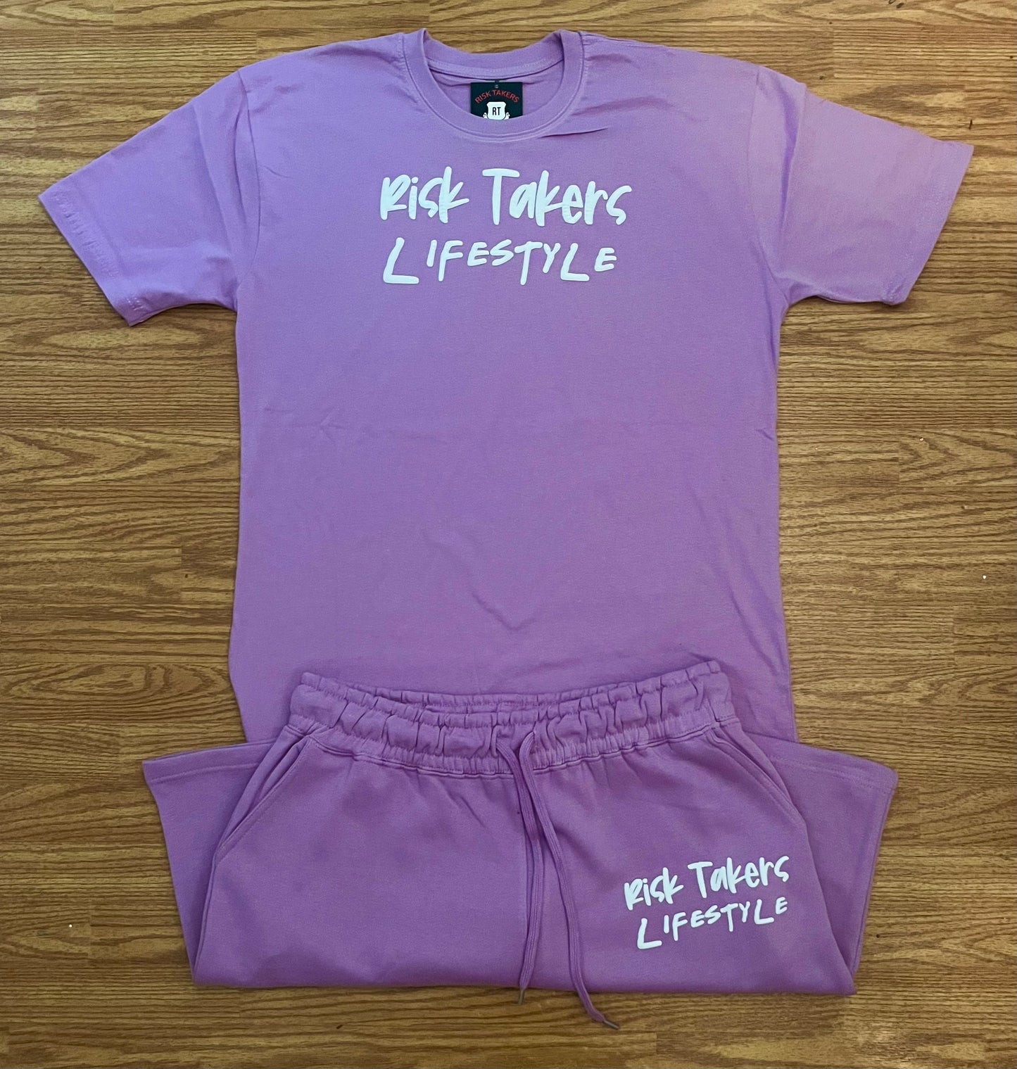 Lilac And White Unisex RT Lifestyle Sweat Short Set