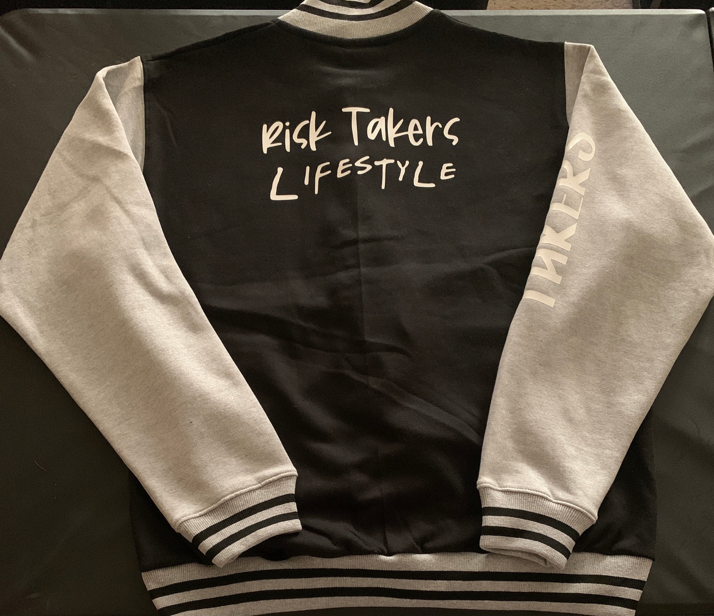 Black With Grey And White Unisex RT Varsity Sweatsuit