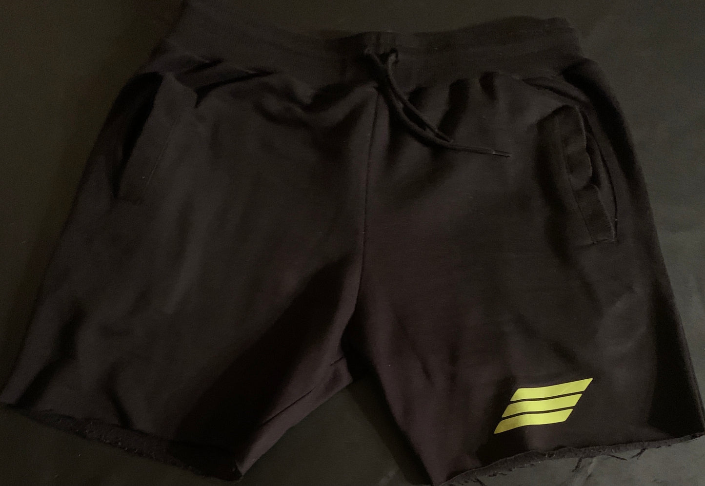 Black And Lime Wavy Takers Sweatshorts