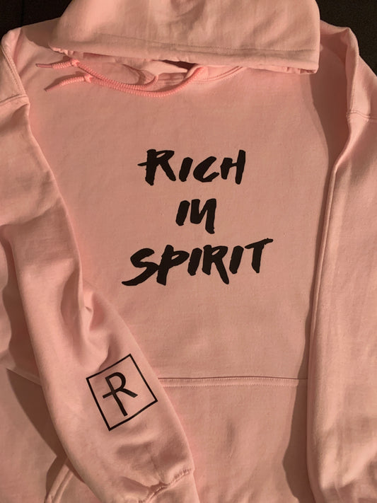 Pink With Black Rich In Spirit Hoodie