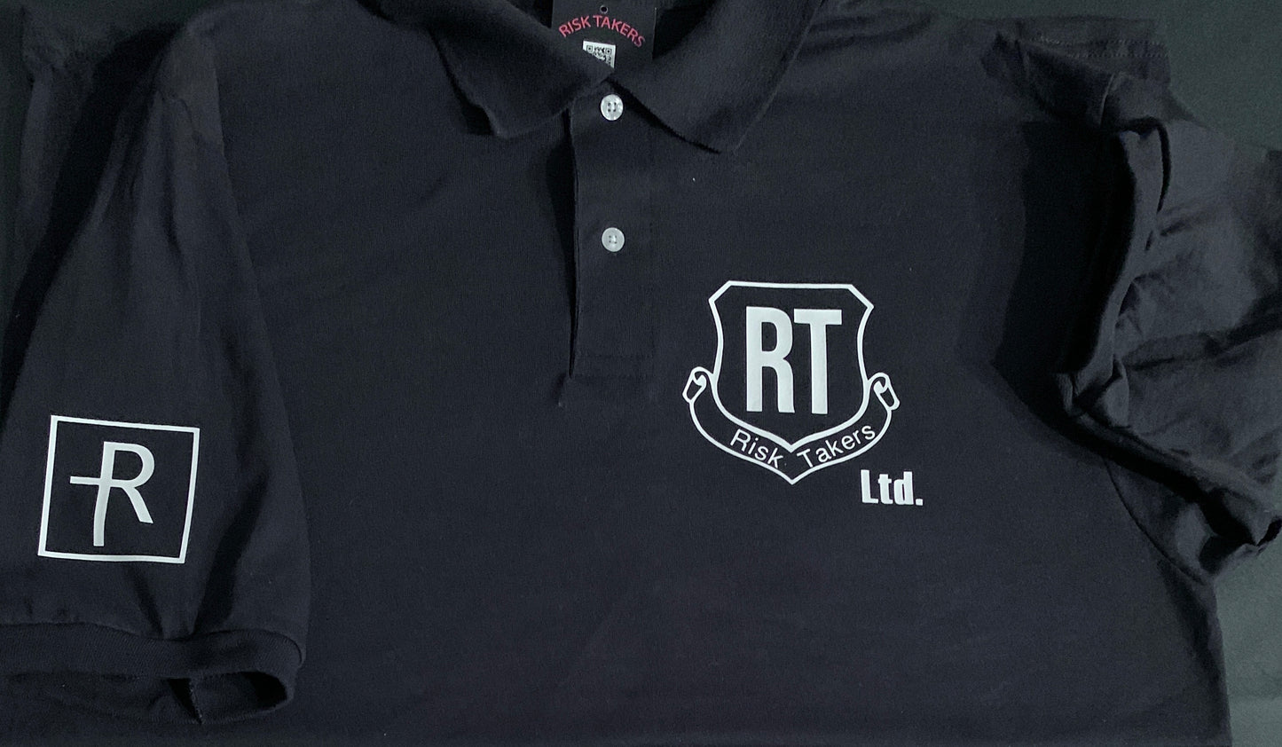 Navy Blue With White Basic Unisex RT Polo