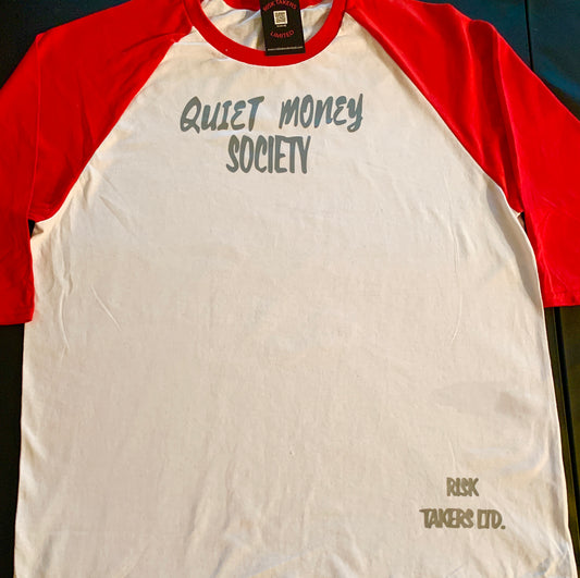 Red And White Unisex QMS Baseball Tee