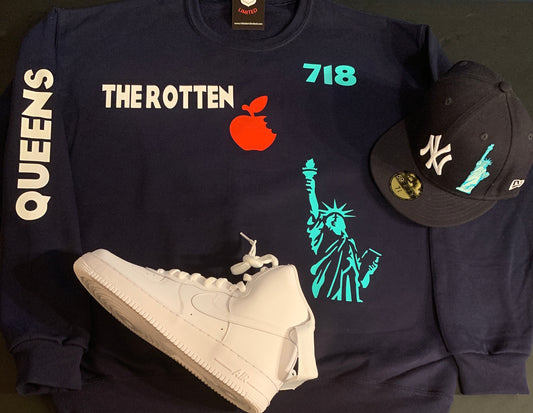Navy NYC “Rotten Apple” QUEENS Crew (All BOROS Available Also)