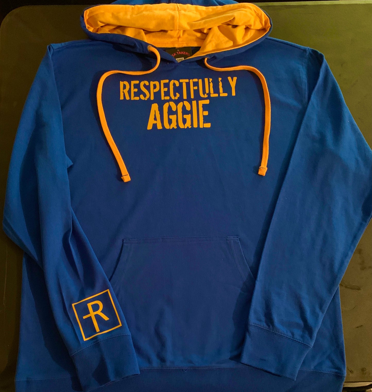 Royal Blue With Gold Unisex RESPECTFULLY AGGIE Hoodie
