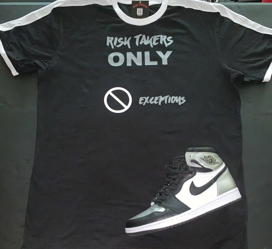 Black With Grey And White Unisex RT ONLY Ringer Tee