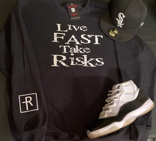 Black With White LFTR Crewneck