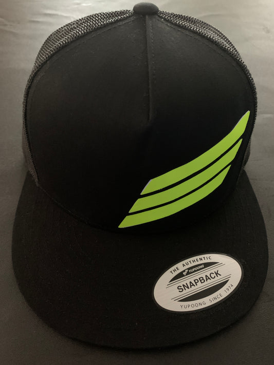 Black With Lime Wavy Takers Snapback