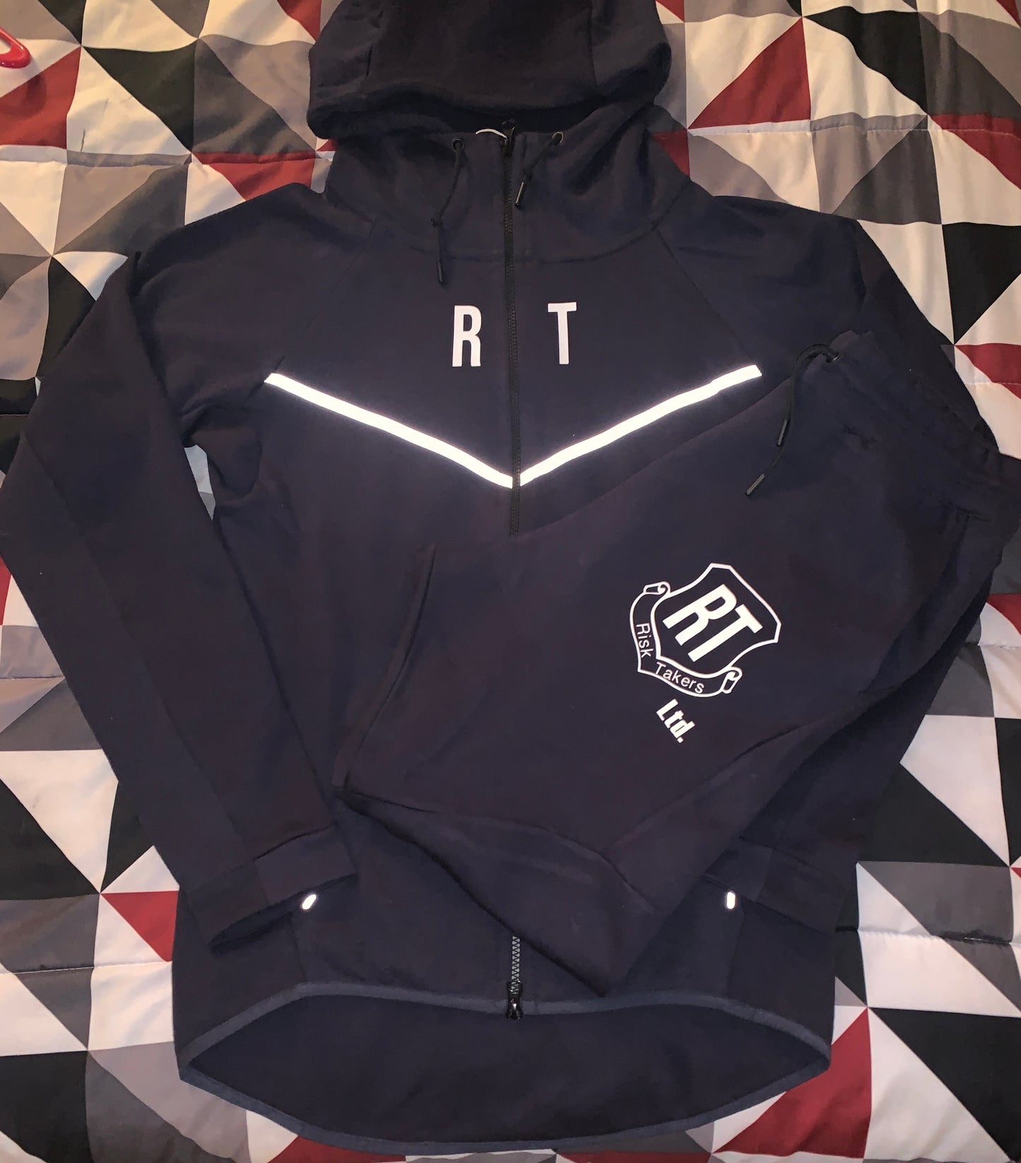 3M Navy Blue With White RT Unisex Tech Suit
