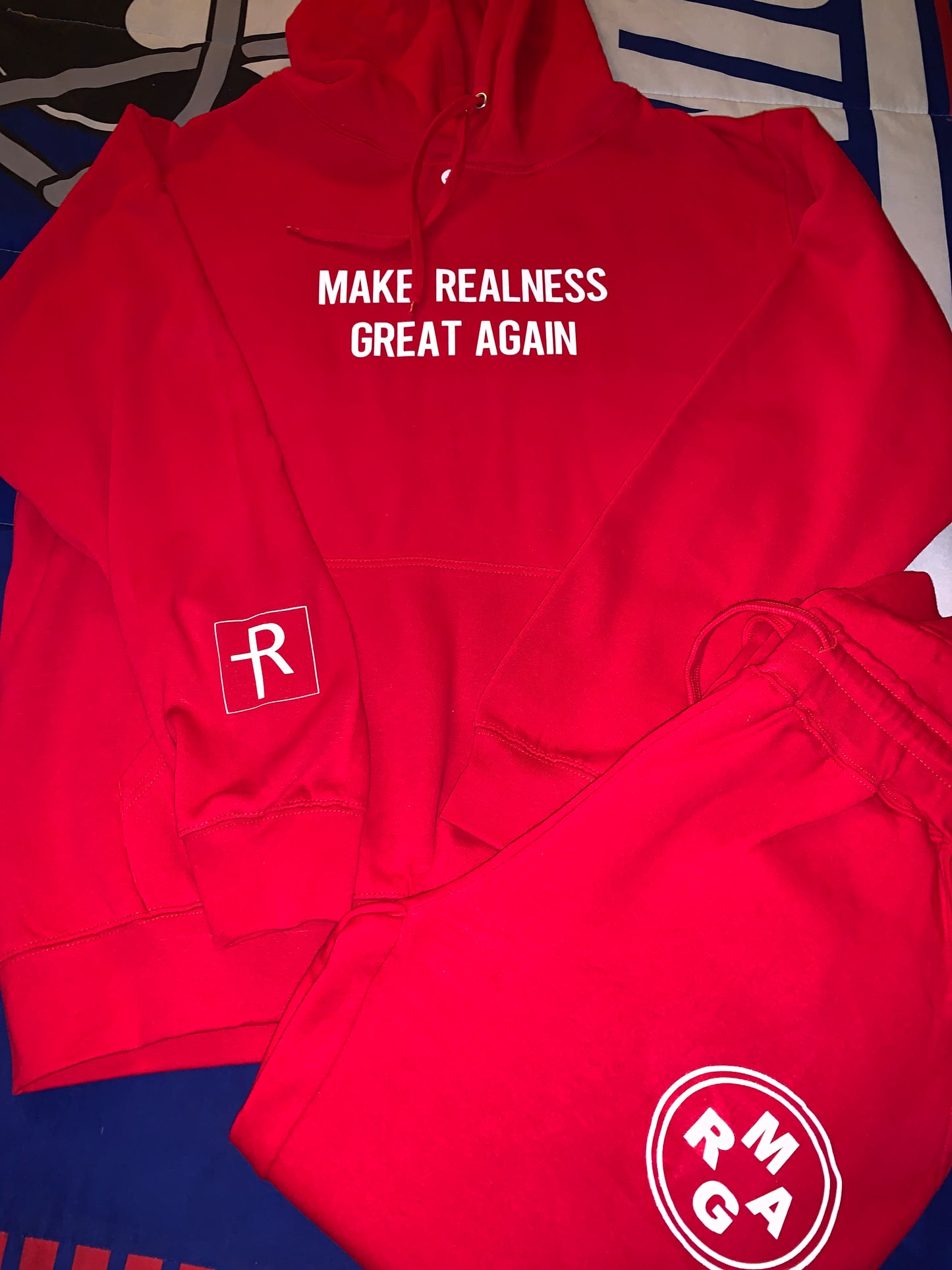 Red With White “Make Realness Great Again” Sweatsuit