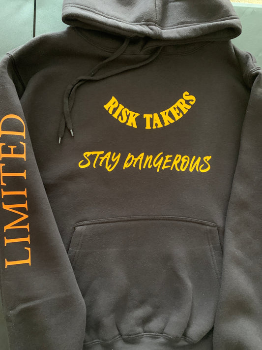 Black With Gold And Orange (Yeezy Sun Inspired) Stay Dangerous Hoodie