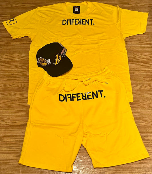 Yellow Gold With Black Unisex Different Short Set