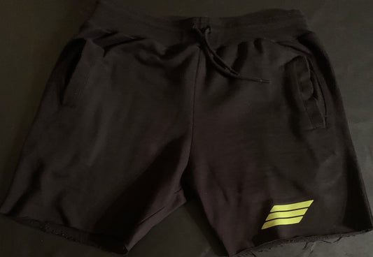 Black And Lime Wavy Takers Sweatshorts